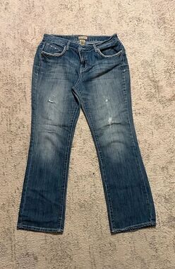 Earl Jeans Womens Size M 29 Embellished Bootcut Distressed Medium Wash Denim